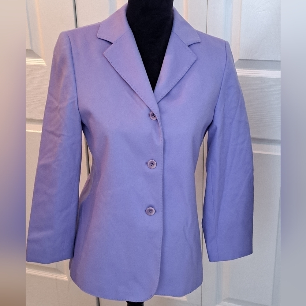 Valerie Stevens Petites Lavender Wool/Cashmere Blend Blazer    Size 4P